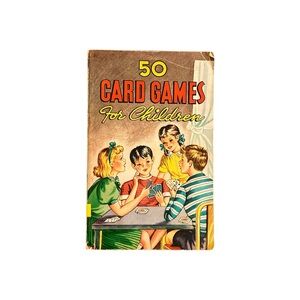 Vintage 1946 50 Card Games For Children Paperback Book Retro Art Decor Ephemera